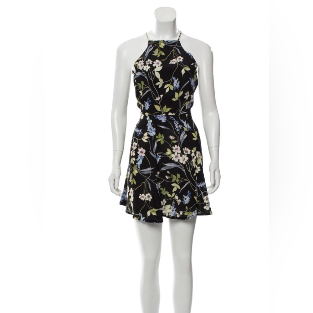 Black reformation mini dress